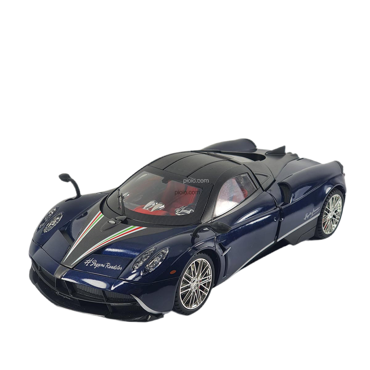 Pagani Huayra 1:18 Die-Cast Alloy Pull-Back Car – Open Doors & Light Music (White)