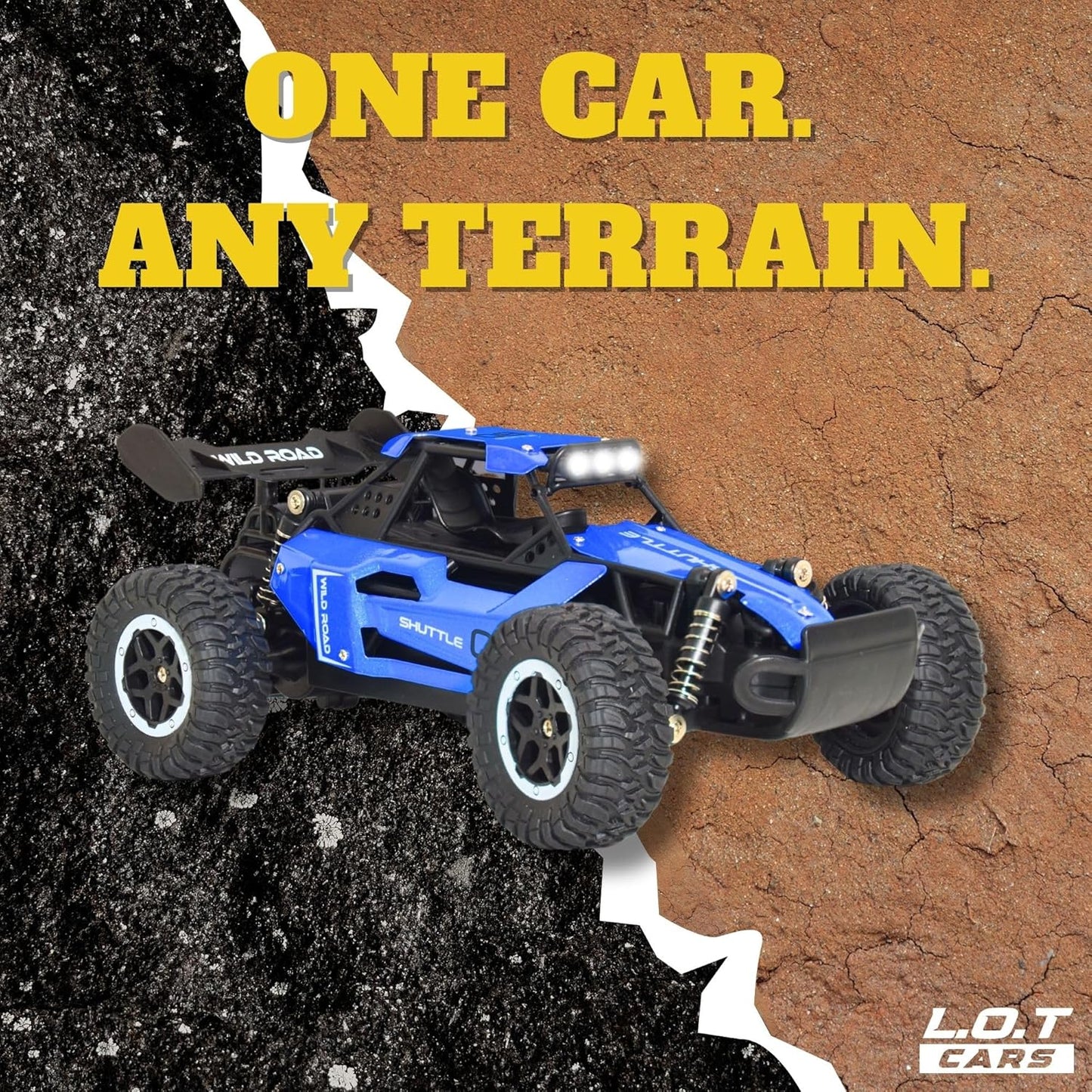 All-Terrain Remote Control Car – 20Kmph Speed, Metal Shock Absorbers & LED Lights”