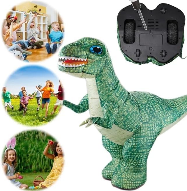 Giant RC Inflatable Dinosaur ā Walking Remote Control Dino Toy with Lights (USB Rechargeable)