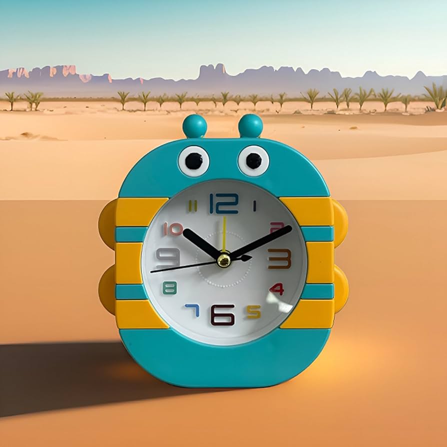 Blue Bee Design Analog Desk Alarm Clock β Cute Plastic Table Clock for Kids