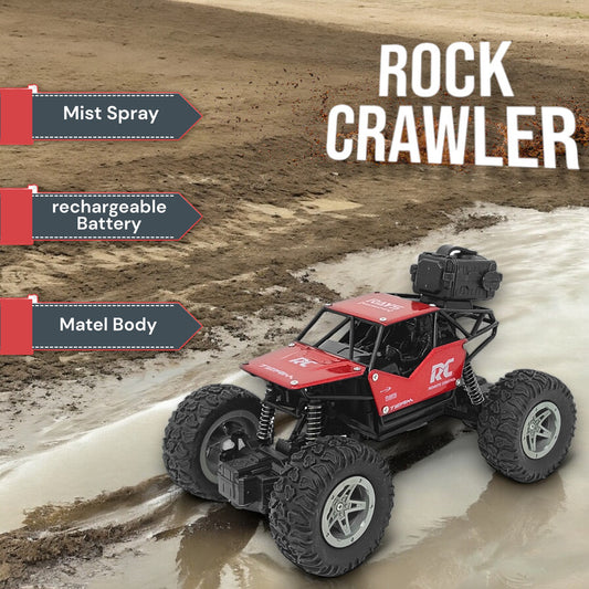 Off-Road Metal Alloy Rock Crawler | Pull-Back Climbing Car – No Battery Needed (Red)
