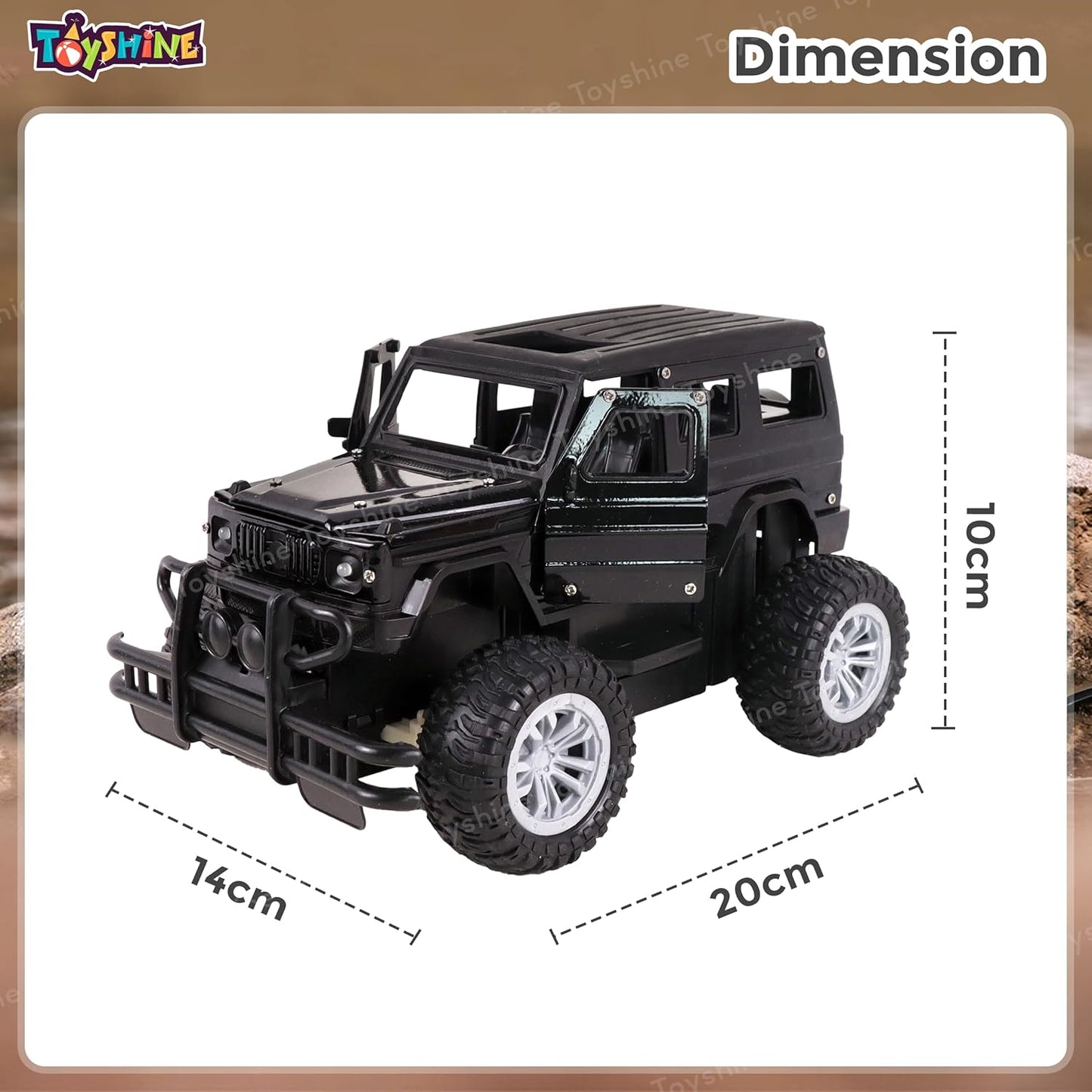 4WD Die-Cast Monster RC Truck | Rock Climbing Remote Control Stunt Car with Doors & Hood (Black)