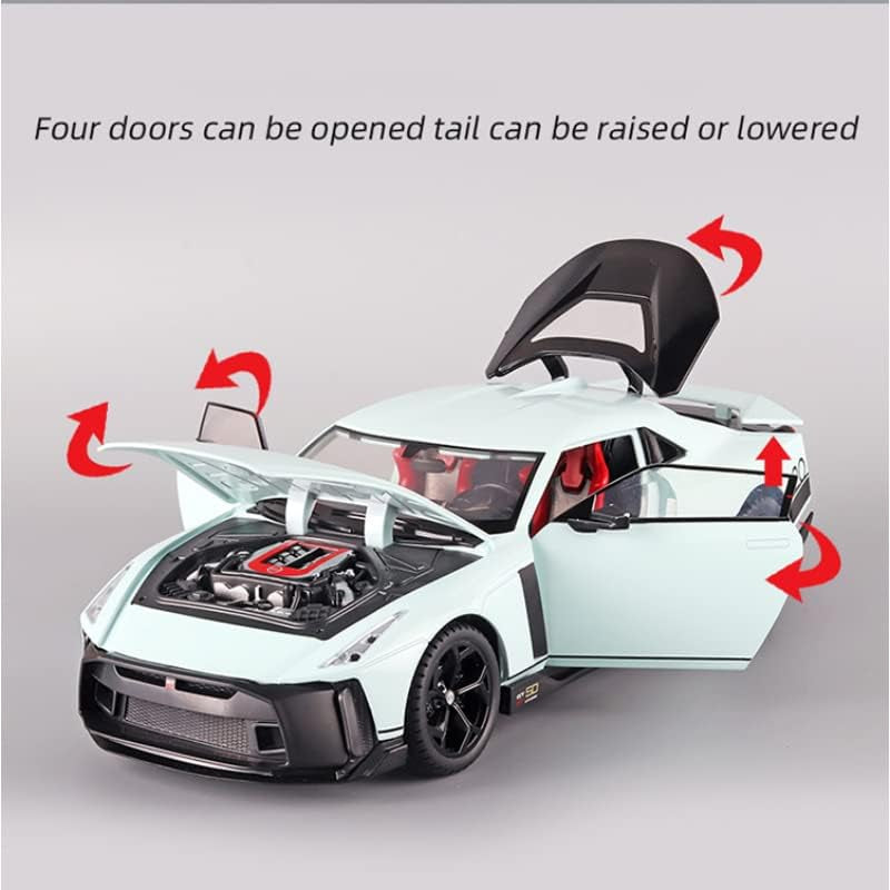 1:24 Scale Nissan GT-R50 Alloy Metal Pull-Back Car Toy with Light & Sound – Kids Mini Model
