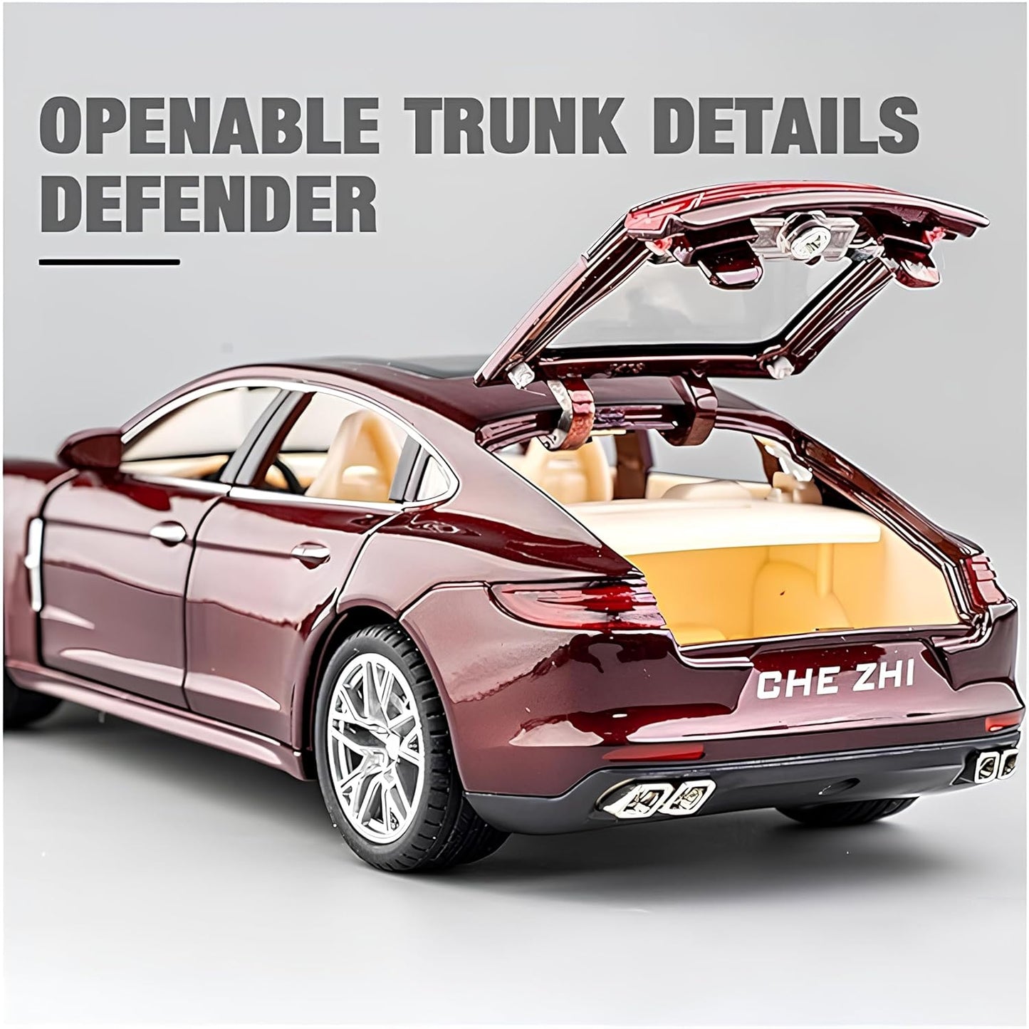 Blue Porsche Panamera Alloy Model Car – 1:24 Scale Pull-Back Toy with Lights & Sound