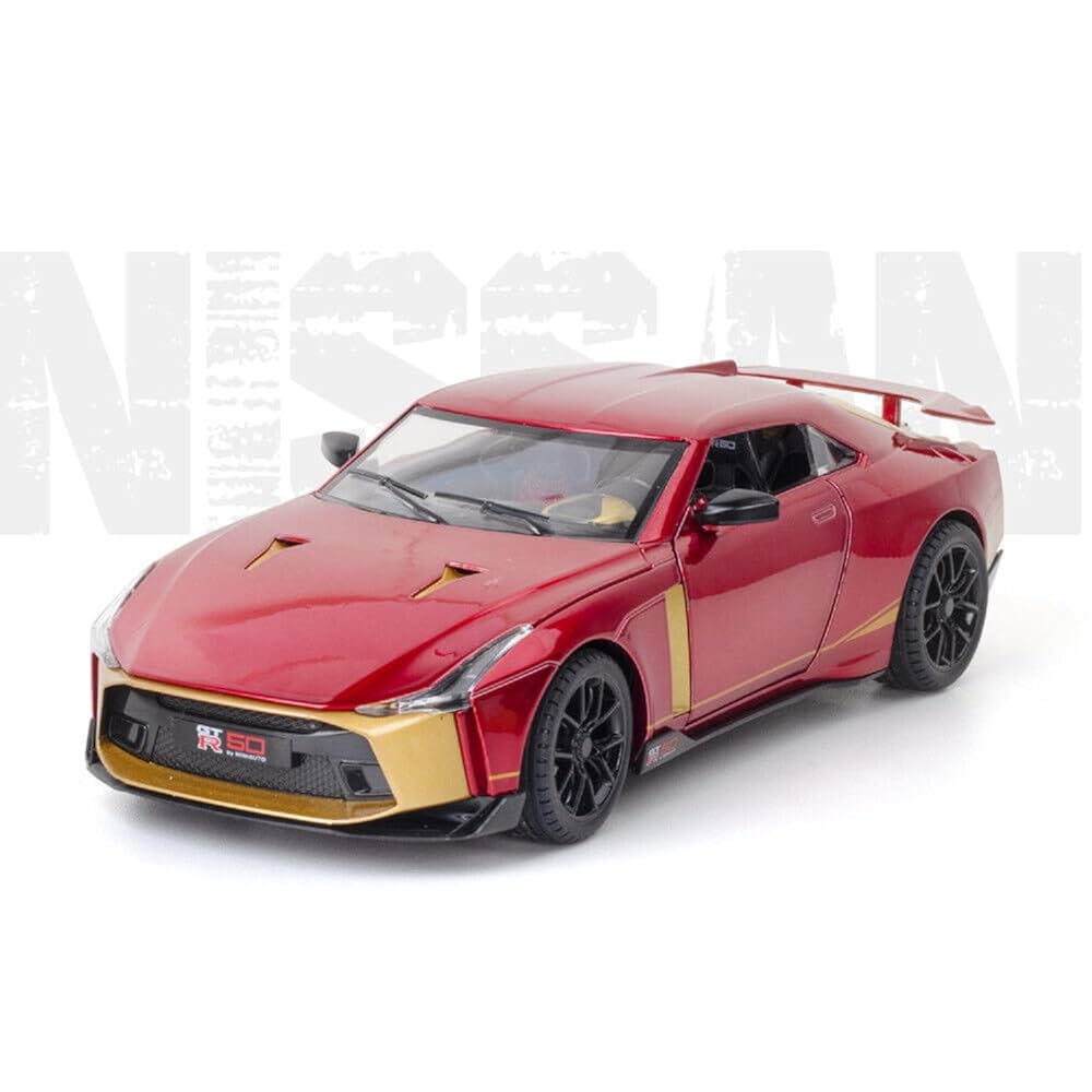 1:24 Scale Nissan GT-R50 Alloy Metal Pull-Back Car Toy with Light & Sound – Kids Mini Model
