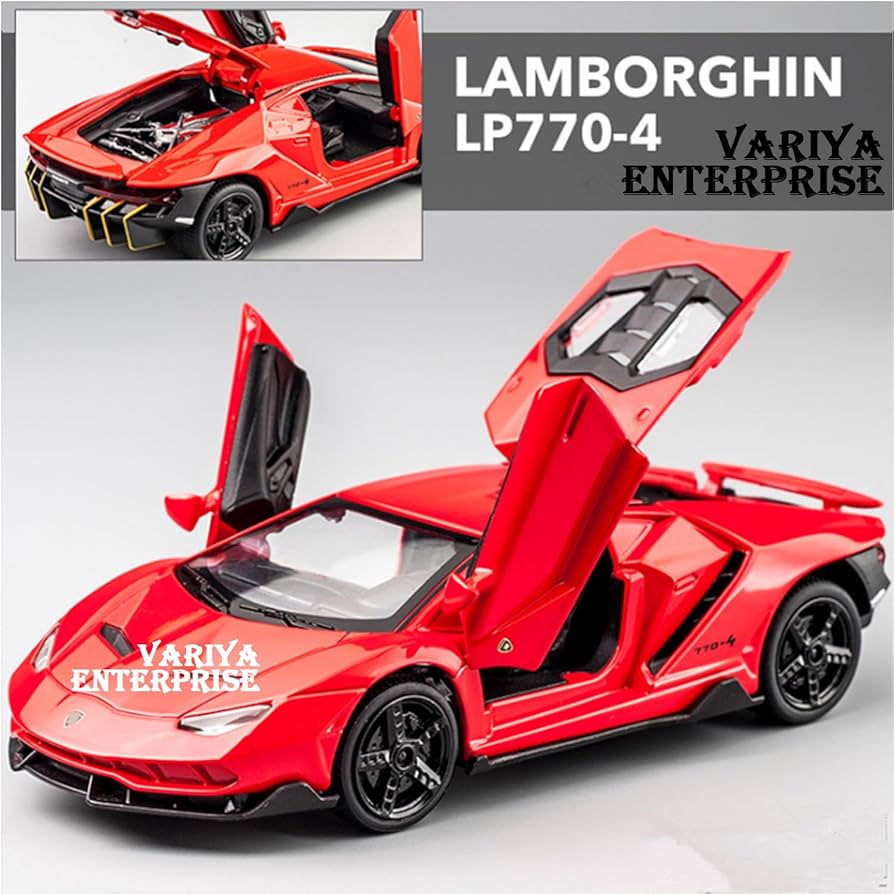 Lamborghini LP770-4 1:24 Diecast Pull Back Car with Lights & Music