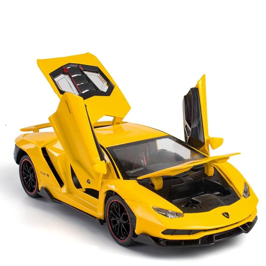 Lamborghini LP770-4 1:24 Diecast Pull Back Car with Lights & Music
