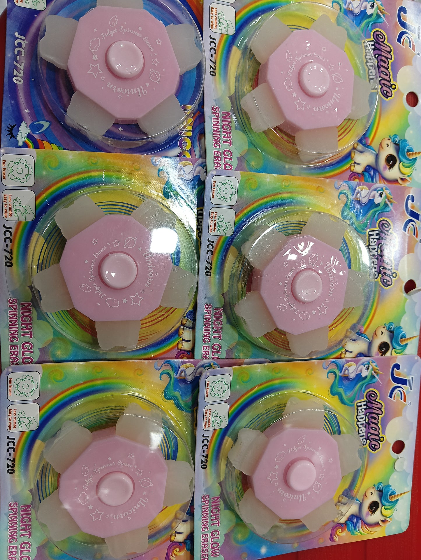 Night glow spinneg eraser