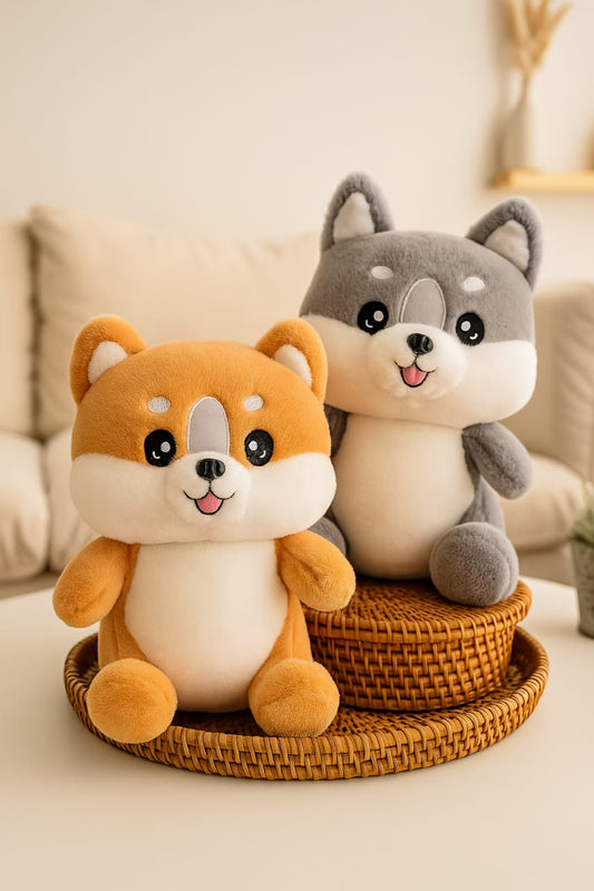 🐾 Cuddle Buddies™️ Plush Puppies – Shiba & Husky