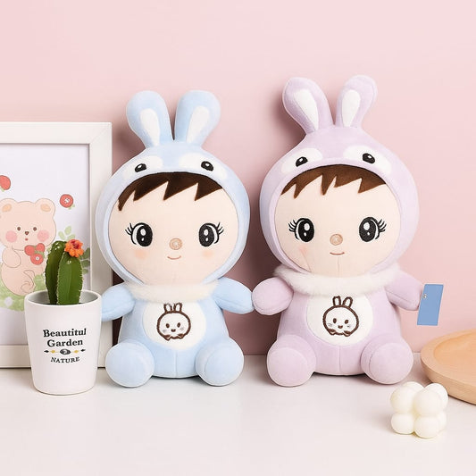 Baby Bunny Plush Doll 👼🏻– Cute Baby Face Soft Toy for Kids & Gifts(13 inches)