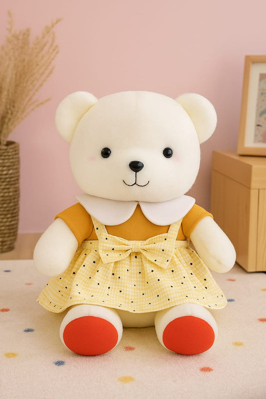 🌼 “Sweet Daisy™️ Teddy – Plush Bear in Yellow Dress”