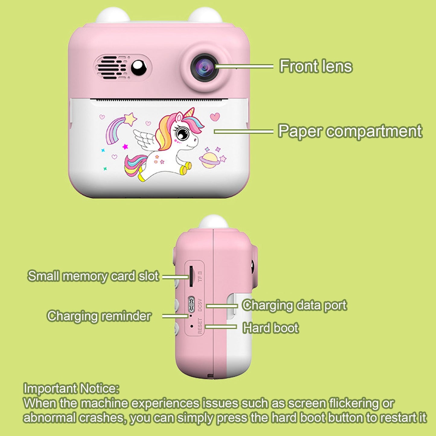 ✨ Instant Print A22C Kids Digital Camera – 24MP HD, Fun Learning Toy & Perfect Gift for Creative Kids 🎁
