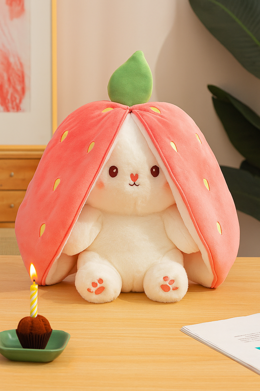 🍓Sweet Strawberry Bunny – The Plush That Melts Hearts🐰(8 inch)