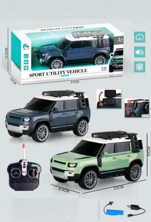Jack Royal High-Speed Off-Road RC Defender Car – Rechargeable Remote Control Racing Toy with Lights (Green)