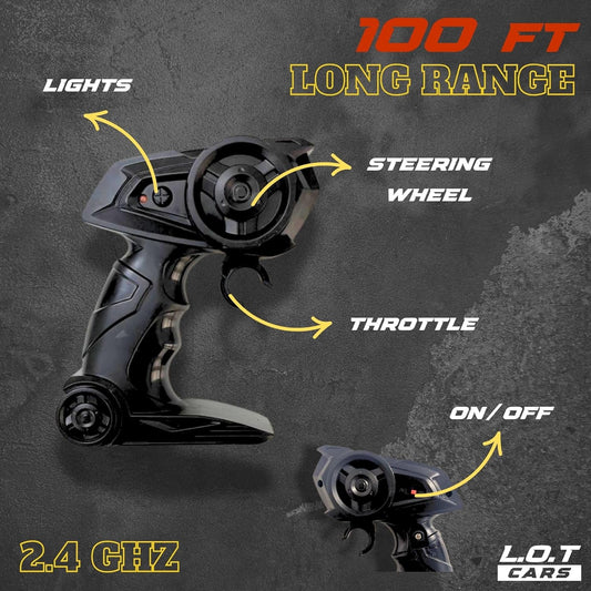 All-Terrain Remote Control Car – 20Kmph Speed, Metal Shock Absorbers & LED Lights”