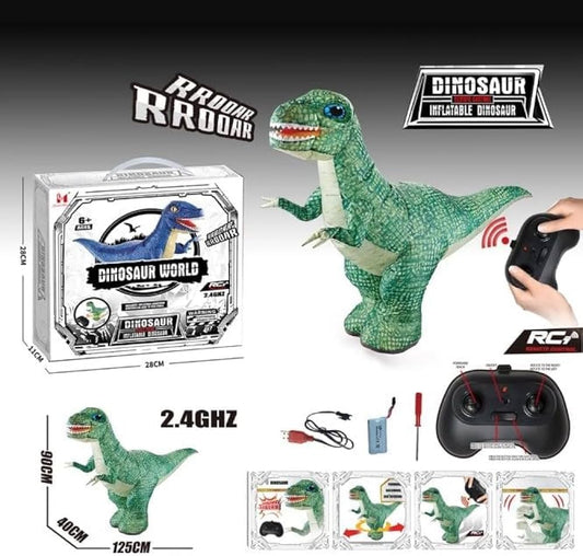 Giant RC Inflatable Dinosaur – Walking Remote Control Dino Toy with Lights (USB Rechargeable)