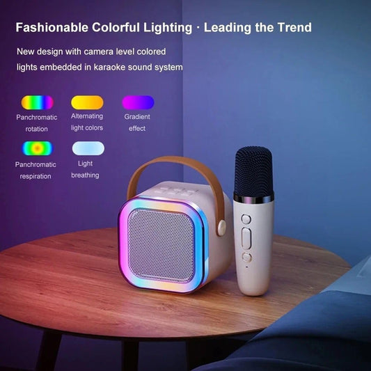 Mini Karaoke Machine for Kids – Portable Bluetooth Speaker with Mic & Colorful Lights