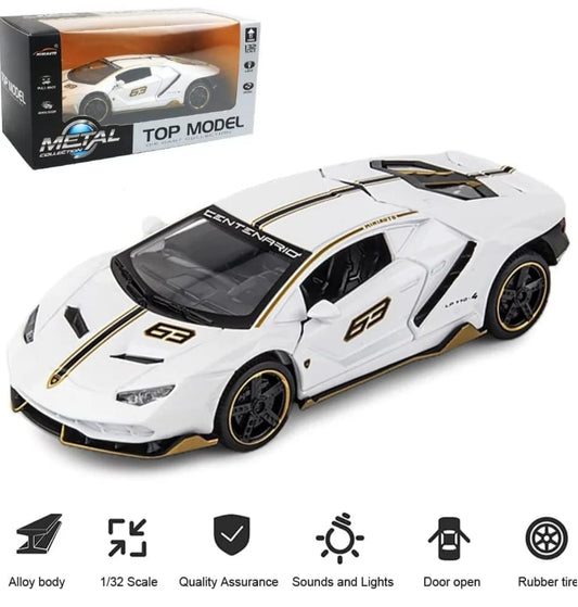 Premium Lamborghini LP770-4 Alloy Model Car – 1:32 Scale Die-Cast, Pull Back, Lights & Sound