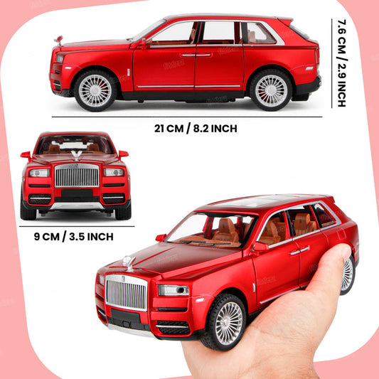 1:22 RC Rolls-Royce Cullinan – Die-Cast Metal Toy Car with Lights, Smoke & Openable Doors for Kids
