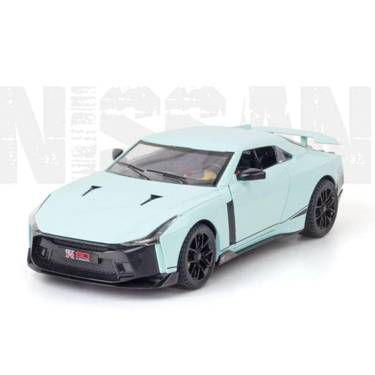 1:24 Scale Nissan GT-R50 Alloy Metal Pull-Back Car Toy with Light & Sound – Kids Mini Model