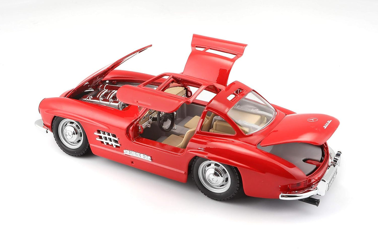 Red 1954 Mercedes-Benz 300 SL Die-Cast Car – 1:24 Scale Metal Model