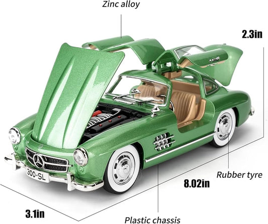 Red 1954 Mercedes-Benz 300 SL Die-Cast Car – 1:24 Scale Metal Model