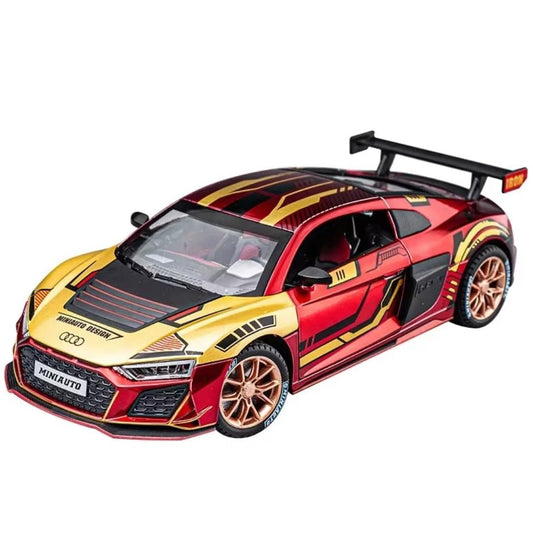 Audi R8 Diecast Model Car 1:24 Scale | Alloy Metal Pull Back Toy with Openable Doors, Lights & Music – Kids Big Size Toy Vehicle