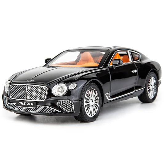 Bentley Continental Diecast Model Car 1:24 – Zinc Alloy Pullback Toy Vehicle with Lights, Music & Openable Doors