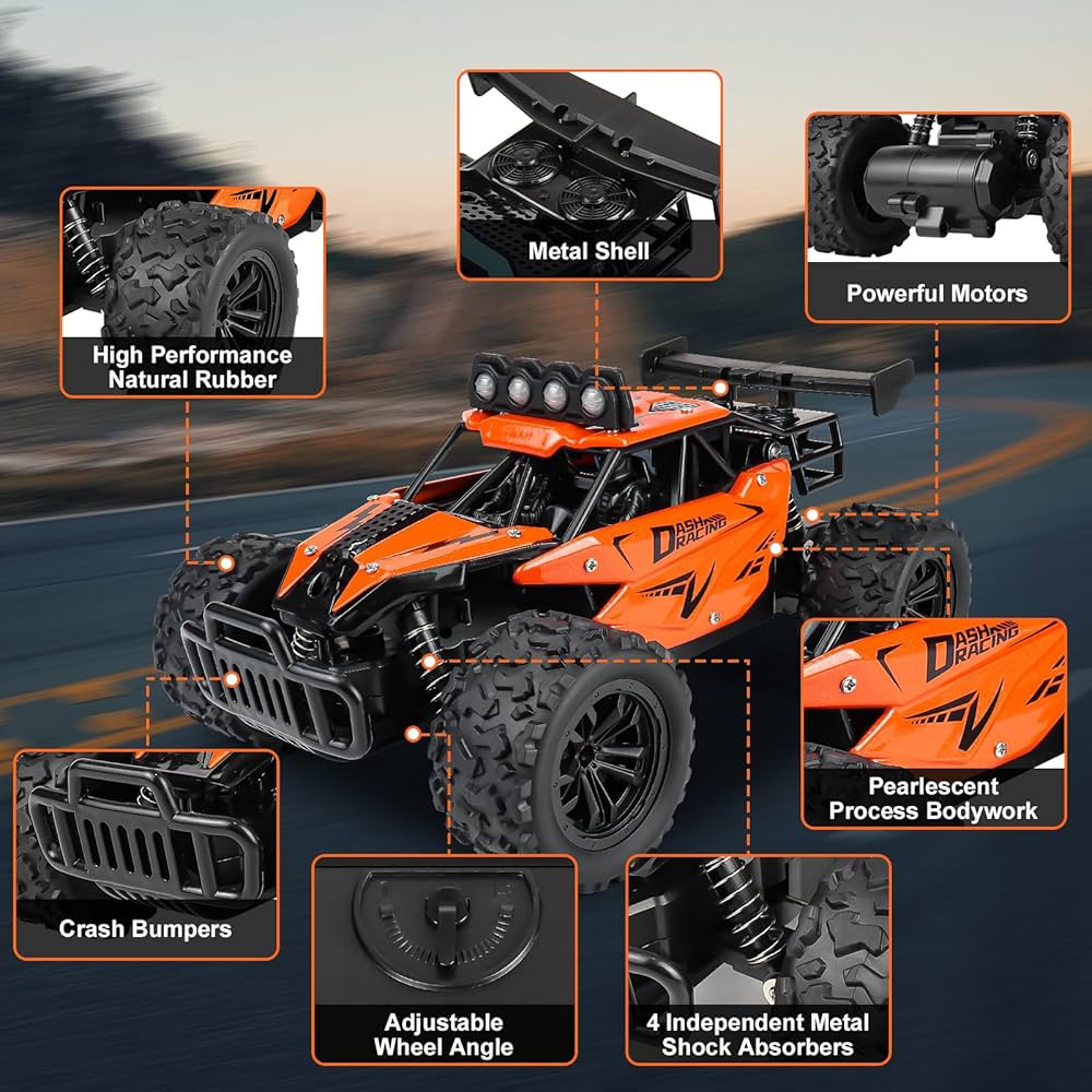 1:16 RC Monster Truck – 2.4GHz Offroad Car with LED Lights (20 km/h)