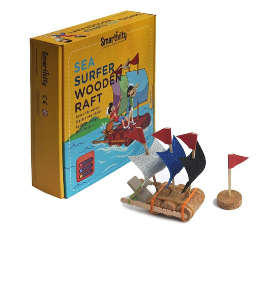 Sea surfer wooben raft