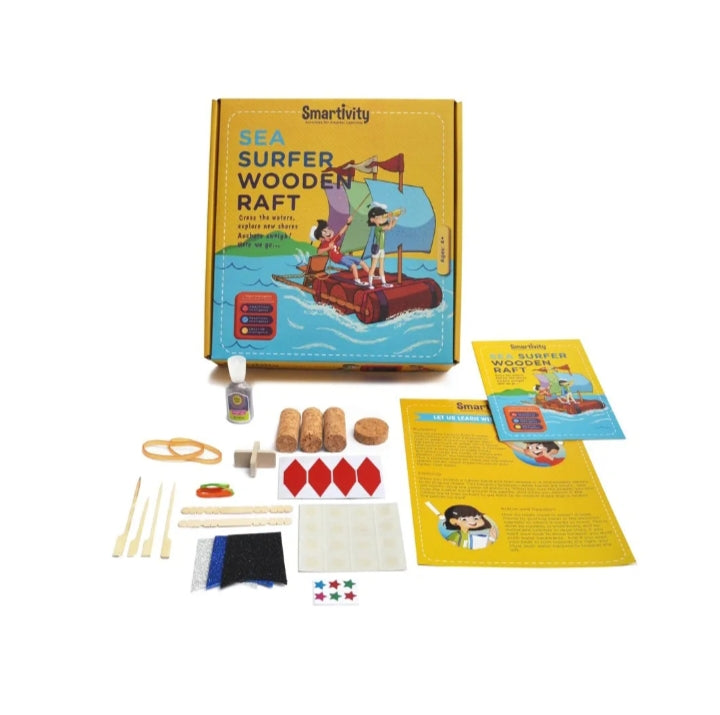 Sea surfer wooben raft