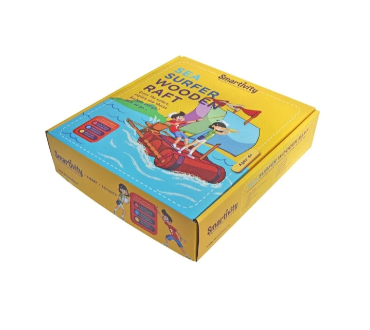 Sea surfer wooben raft